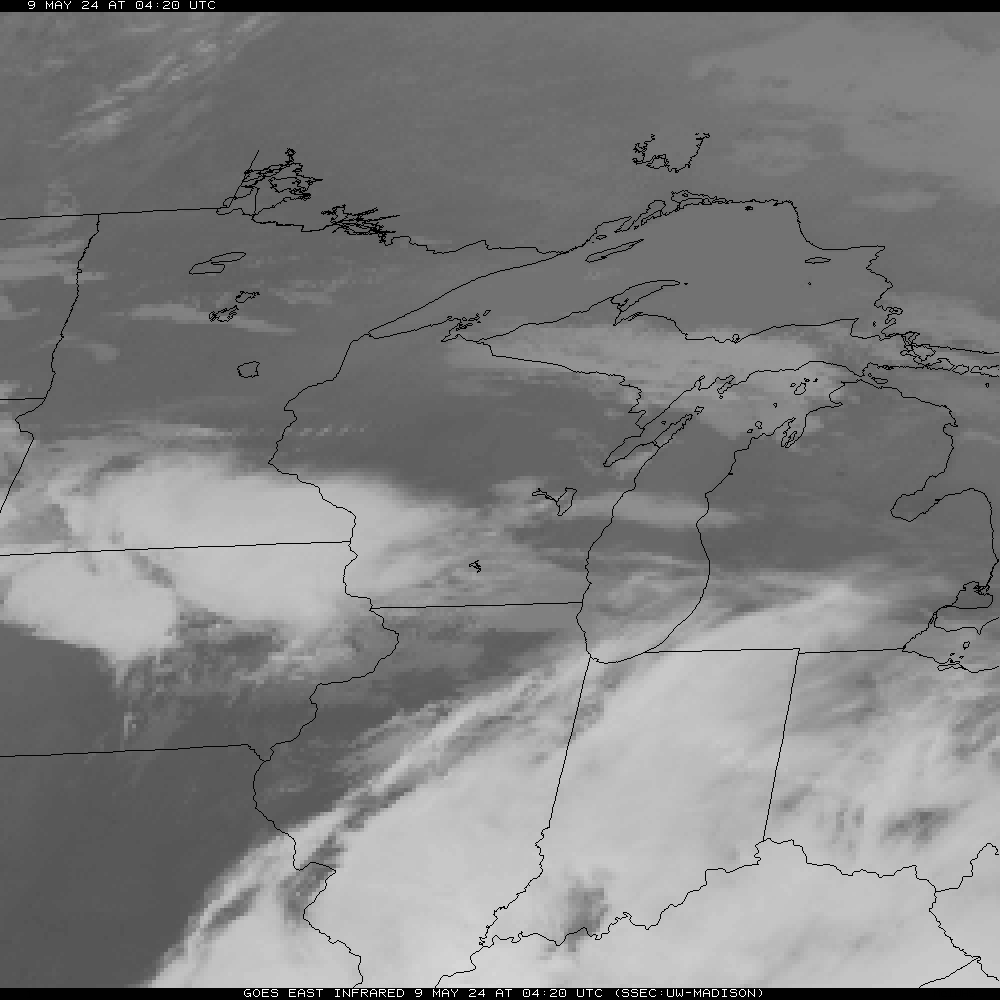 Latest visible or IR satellite from SSEC - UW-Madison..