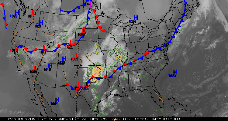 Current Precip/Clouds/Fronts