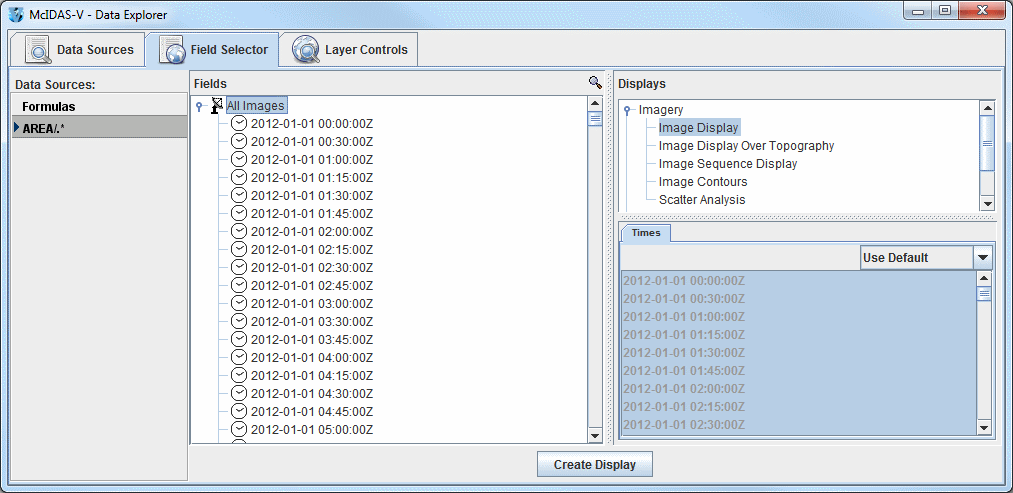 Image 4: Field Selector Tab of the Data Explorer