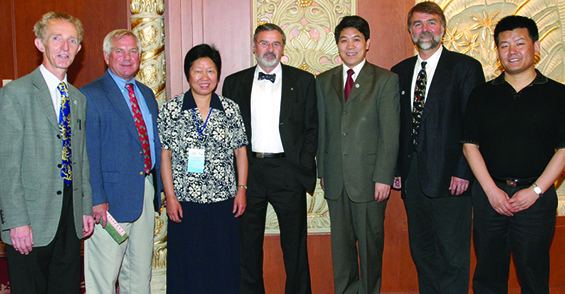 Achtor with fellow ITWG co-chair Roger Saunders, former ITWG co-chairs and Chinese hosts