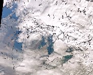 MODIS Great Lakes image, 9 January 2002