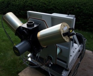 The Atmospheric Emitted Radiance Interferometer (AERI), pictured here at UW-Madison’s Atmospheric, Oceanic and Space Sciences building, was designed by SSEC scientists and engineers to measure down-welling infrared radiation from the Earth’s atmosphere. Photo Credit: Denny Hackel, SSEC.