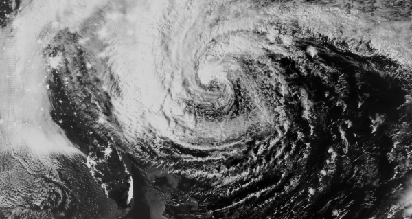 Day/Night image of Hurricane Sandy in October 2012. Credit: CIMSS.
