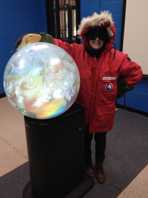 Antarctic cold-weather gear and a 3D globe are just two of the weather-themed activities available at this weekend's AOSS Open House. Credit: Rick Kohrs, SSEC.