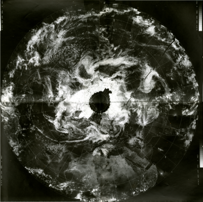 ESSA-9 image of Earth on April 22, 1970. Credit: Schwerdtfeger Library. 