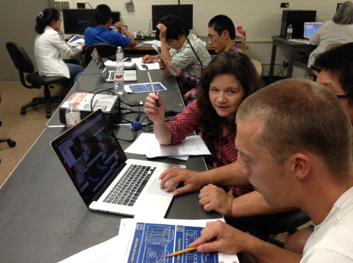 Kathy Strabala teaching students at a Direct Broadcast seminar in Honolulu, Hawaii, August 2013. Photo credit: Liam Gumley.