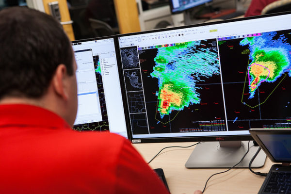A forecaster utilizing ProbSevere at NOAA’s Hazardous Weather Testbed.