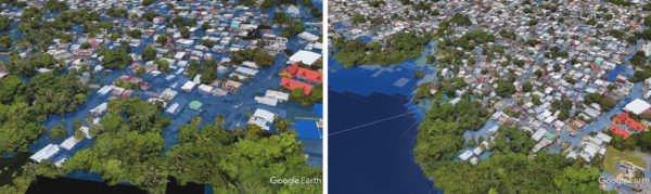 3D flood map of San Juan's Playita neighborhood