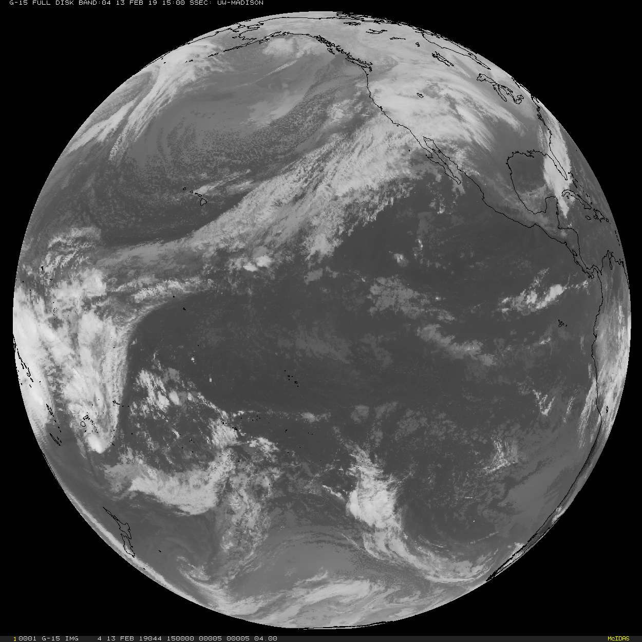 Most recent Geostationary Operational Environmental Satellite (GOES) image of the Western United States