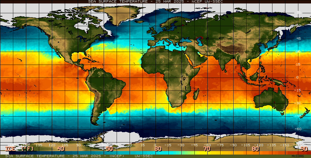 Temperatura del mare, intero globo Temperatura del mare, intero globo