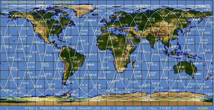 NOAA-20 Orbit Tracks