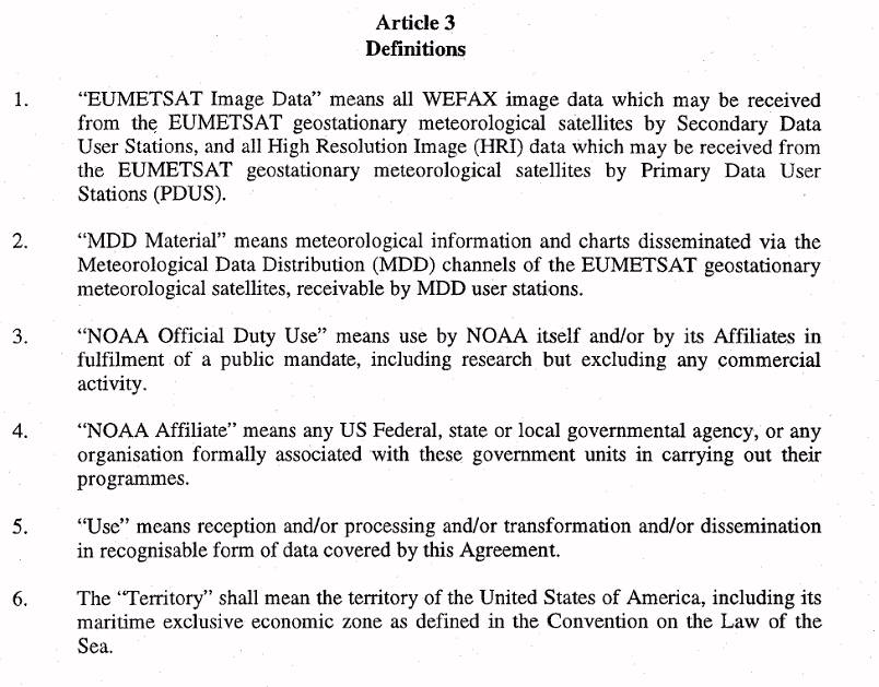 Eumetsat Meteosat Data usage Policy