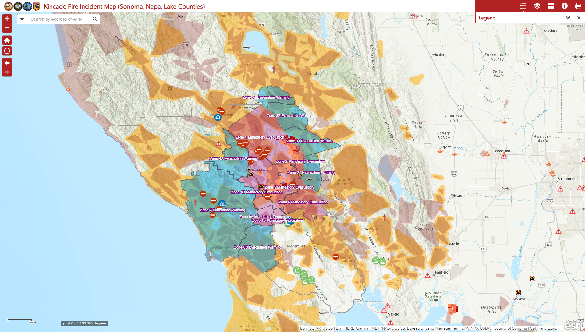 Kincade Fire and California power outages on 30 October 2019 — SSEC