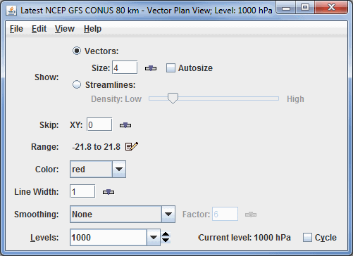 Image 1: Properties Dialog for the Flow Display Controls