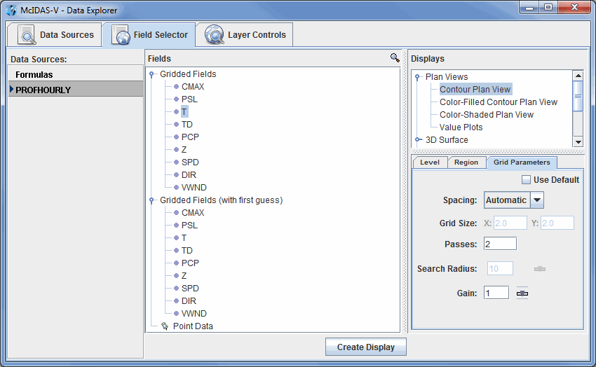 Image 1: Gridded Point Data in the Field Selector