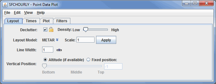 Image 1: Layout tab of the Point Data Plot Controls Dialog