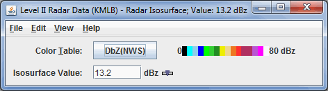 Image 1: Radar Isosurface Controls Properties Dialog