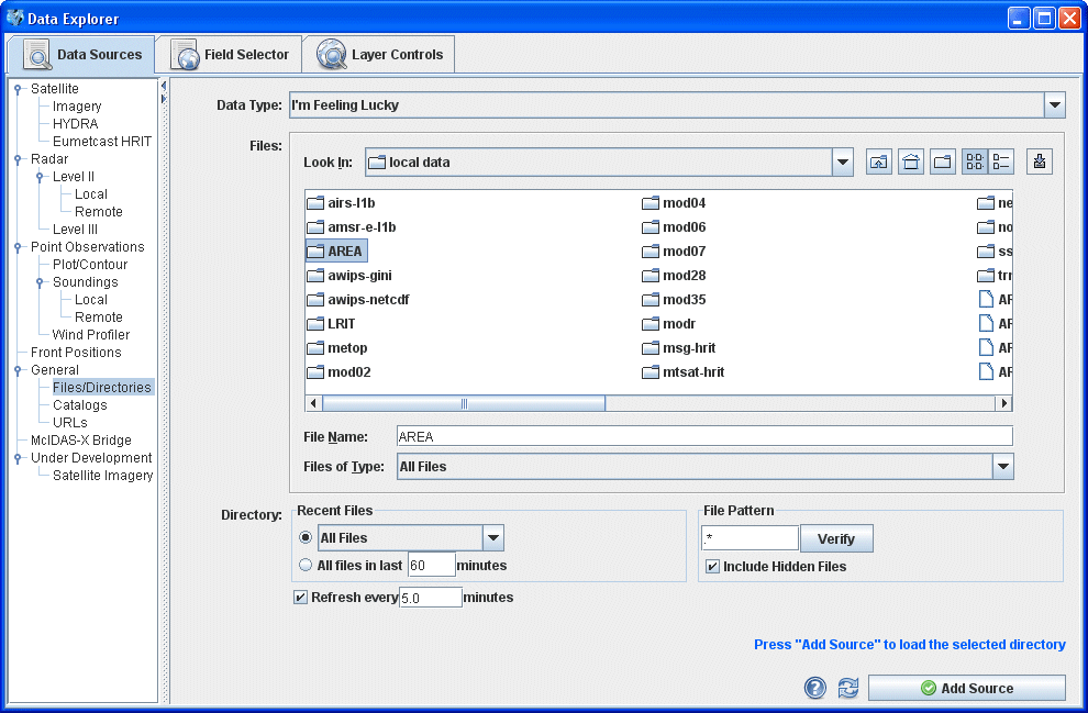 Image 3: Data Sources Tab of the Data Explorer