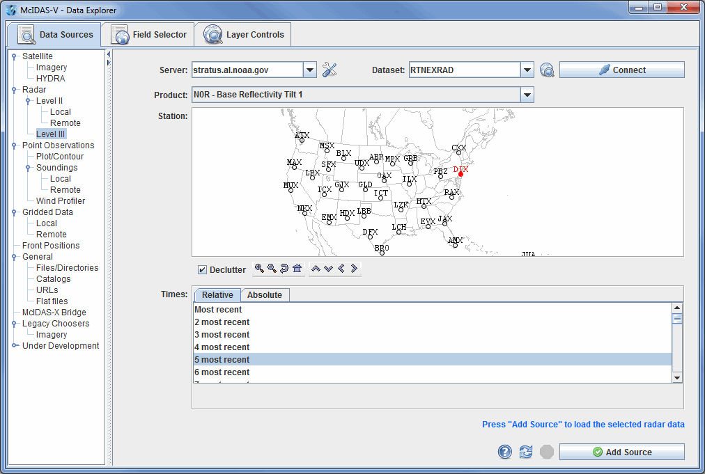 Image 2: Data Sources Tab of the Data Explorer