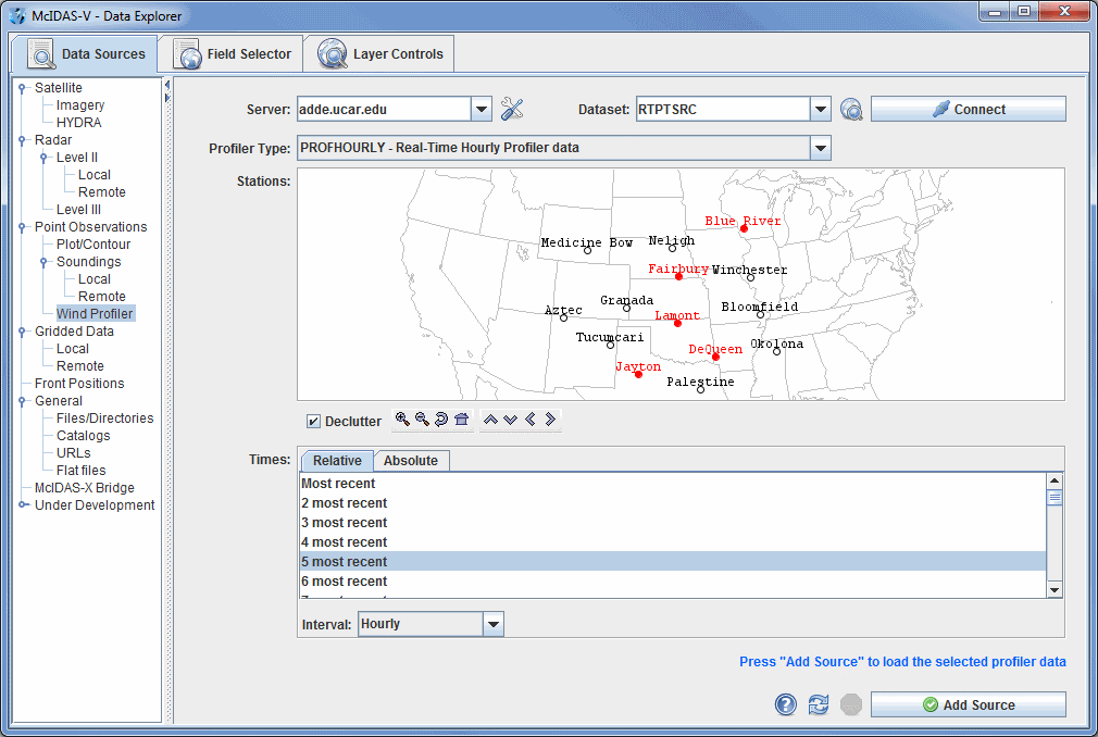 Image 1: Data Sources Tab of the Data Explorer