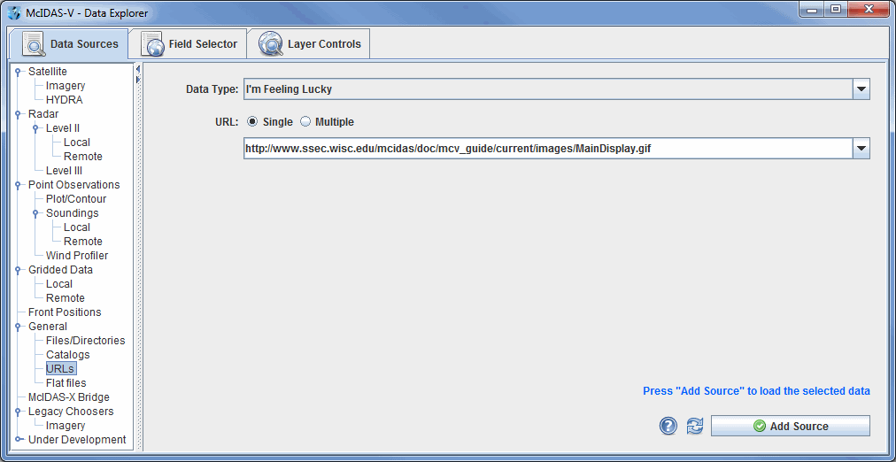 Image 2: Data Sources Tab of the Data Explorer