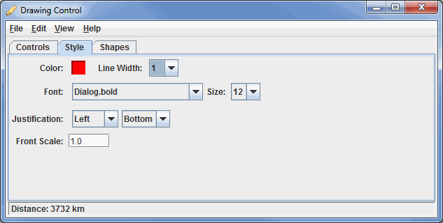 Image 2: Style Tab of the Drawing Control Dialog