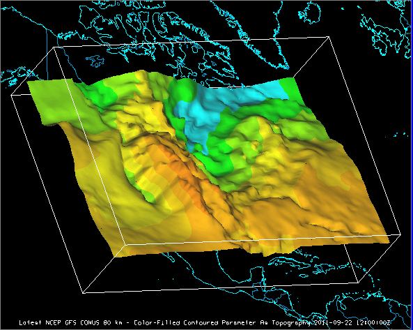 Image 10: 3D Surface Color-Filled Contoured Parameter as Topography Display