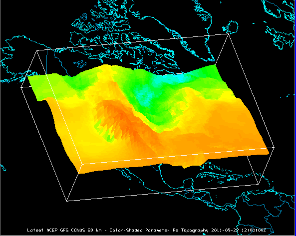 Image 8: 3D Surface Color-Shaded Parameter As Topography Display