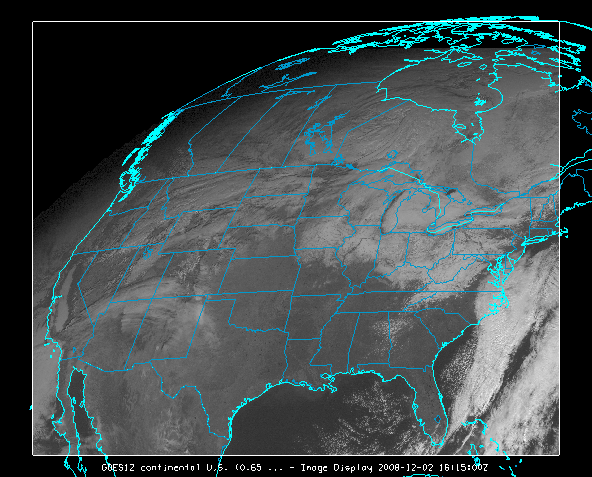 Image 1: Image Display of a GOES Visible Satellite Image