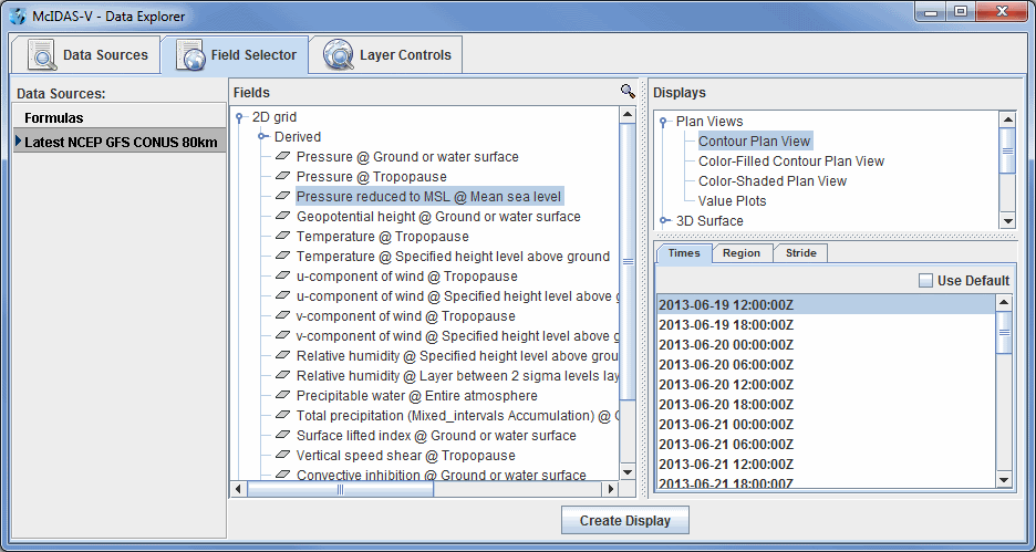 Image 2: Field Selector Tab of the Data Explorer