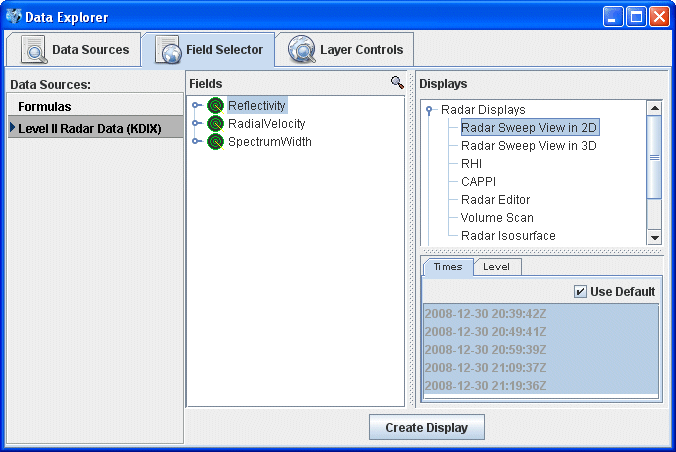 Image 2: Field Selector Tab of the Data Explorer