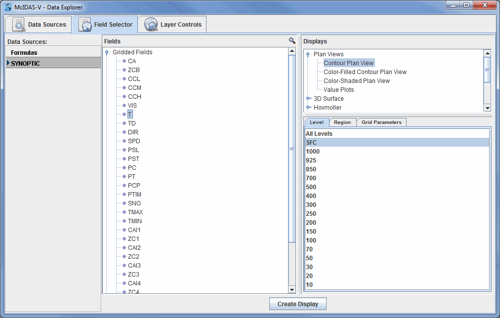 Image 4: Field Selector Tab of the Data Esplorer