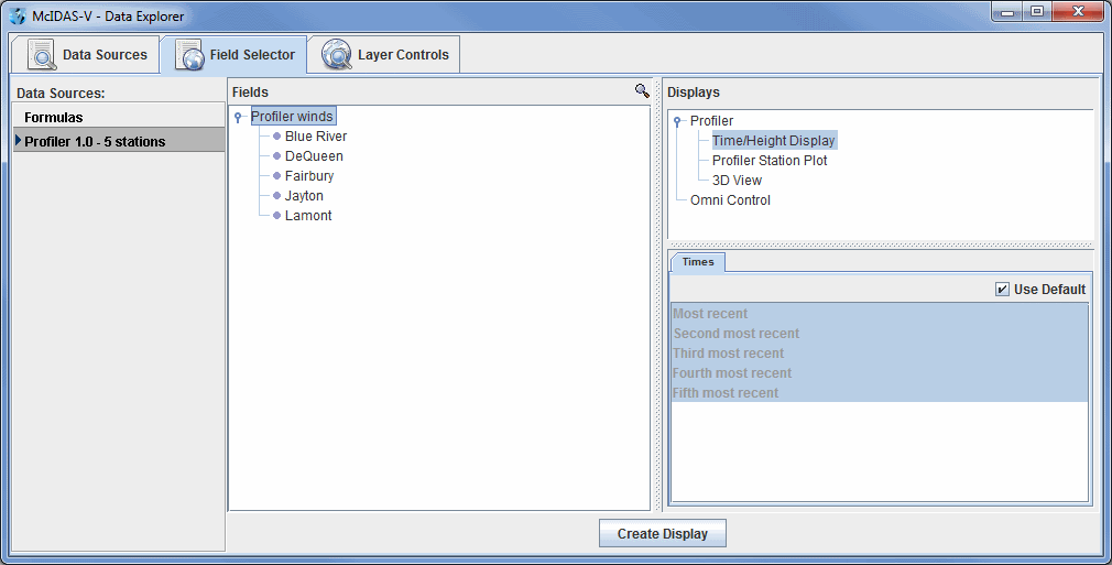 Image 2: Field Selector Tab of the Data Explorer