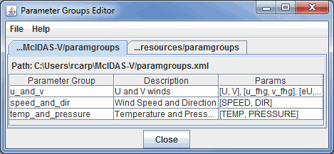 Image 1: Parameter Groups Editor