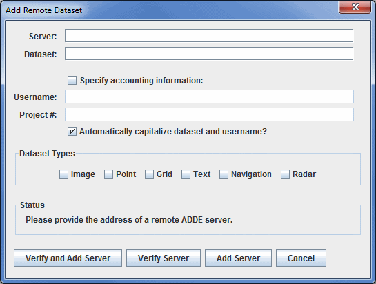 Image 2: Add Remote Dataset Window