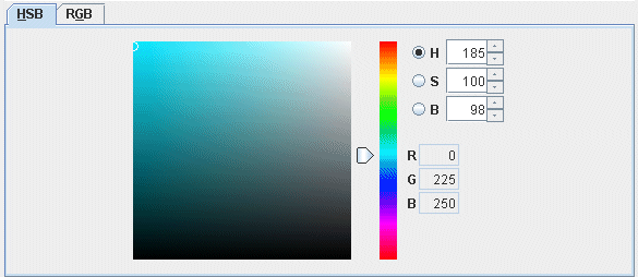 Image 5: The HSB Tab of the Color Chooser