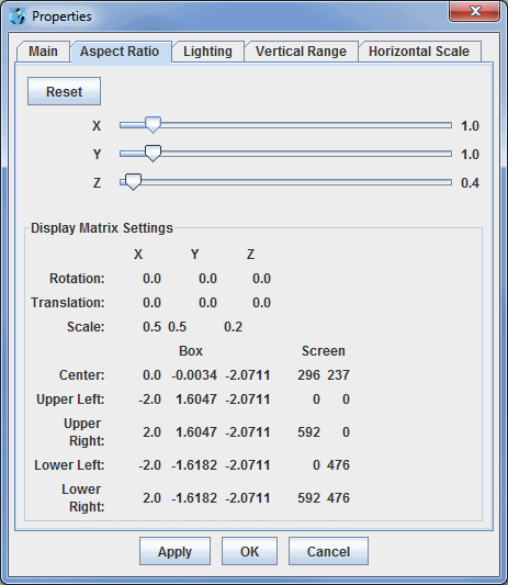 Image 2: Aspect Ratio Tab of the Properties Dialog