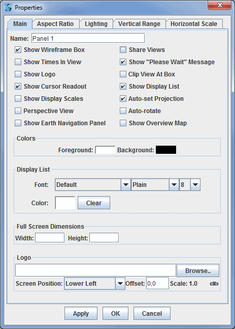  Image 1: Main Tab of the Properties Dialog