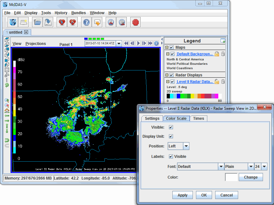 Image 1: Color Scale Properties Dialog