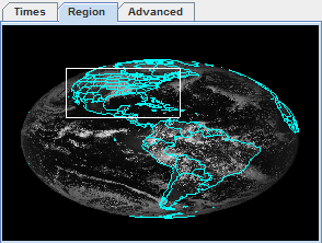 Image 3: Region Tab of the Subset Panel in the Field Selector (Satellite)
