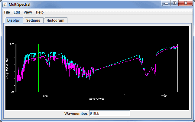 Image 1: Display Tab of the MultiSpectral Display Controls Window for Hyperspectral Data
