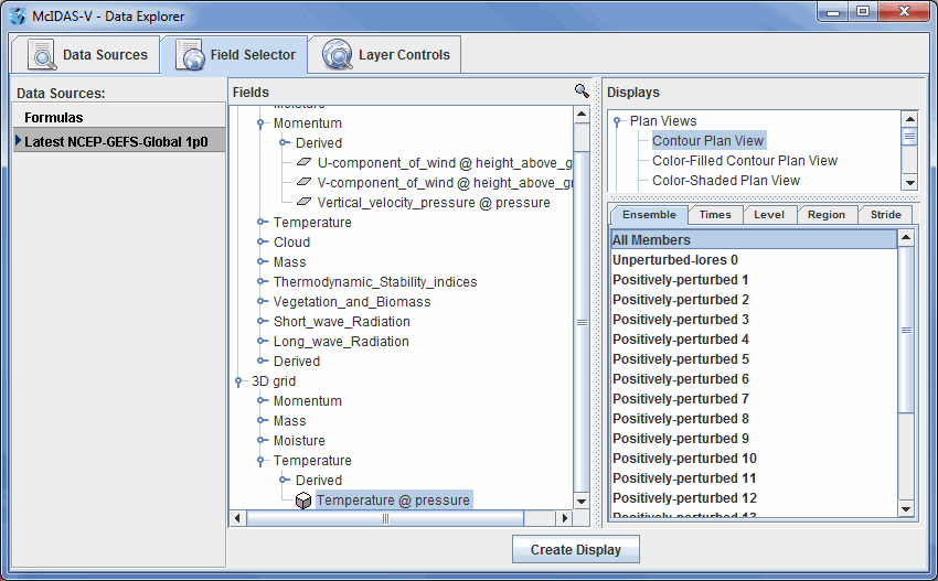 Image  1: Enxemble Grid Data in the Field Selector Tab of the Data Explorer