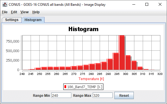 Image 2: Histogram Tab of the Image Controls Properties Dialog
