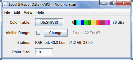 Image 1: Radar Volume Scan Controls Properties Dialog