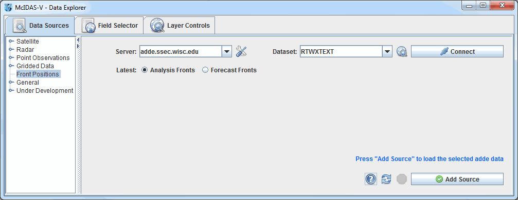 Image 1: Data Sources Tab of the Data Explorer