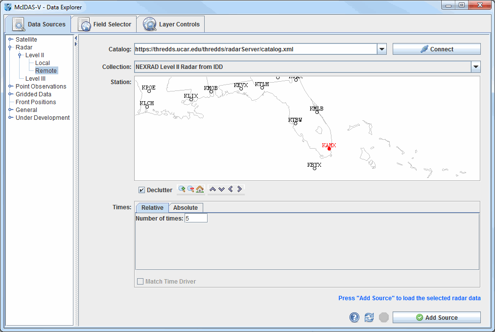 Image 1: Data Sources Tab of the Data Explorer