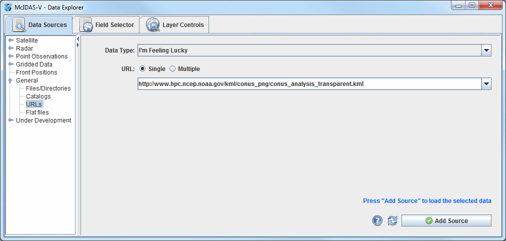 Image 2: Data Sources Tab of the Data Explorer