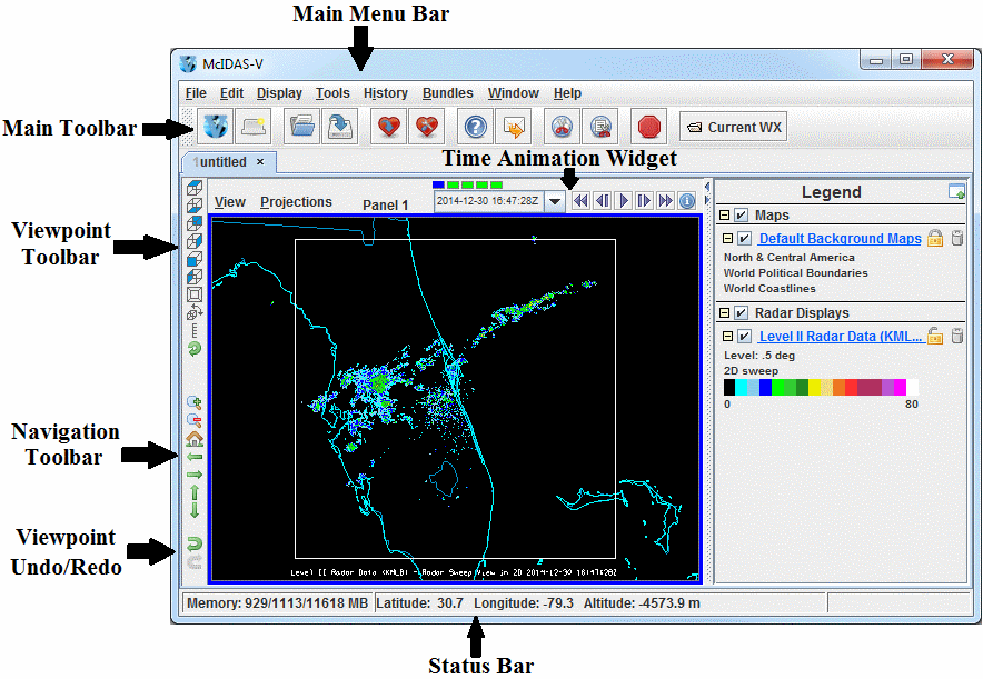 Image 1: McIDAS-V Main Display Window