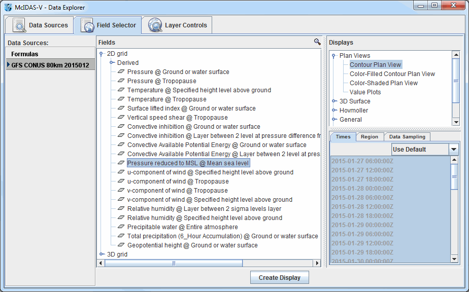 Image 2: Field Selector Tab of the Data Explorer