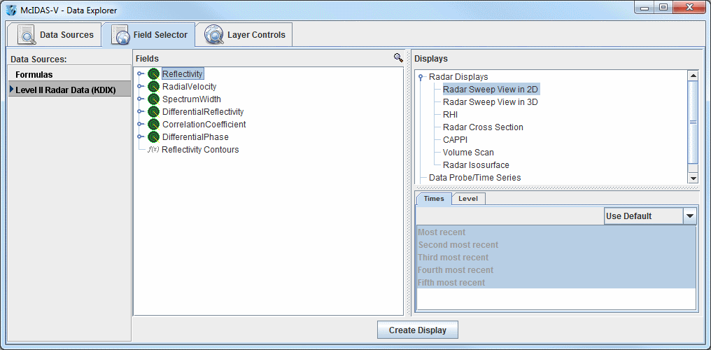 Image 2: Field Selector Tab of the Data Explorer